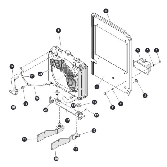 Radiator Kit for Skyjack SJ6826 (B200000001 - B200999999) RT Scissor Lift