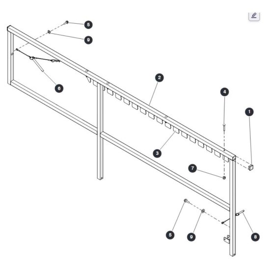 Right Platform Railing for Skyjack SJ6826 (B200000001 - B200999999) RT Scissor Lift