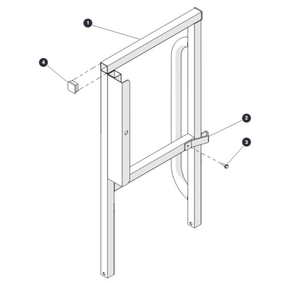 Right Rear Platform Railing for Skyjack SJ6826 (B200000001 - B200999999) RT Scissor Lift