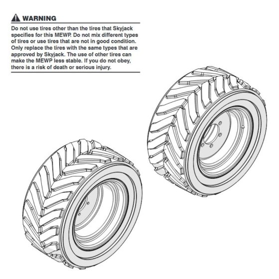 Tyre for Skyjack SJ6826 (B200000001 - B200999999) RT Scissor Lift