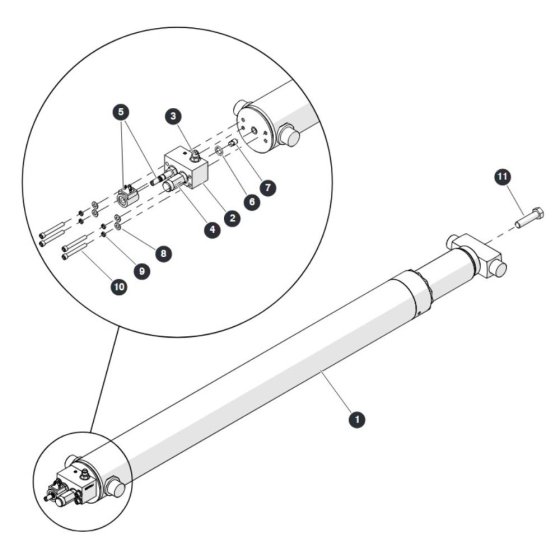 Upper Lift Cylinder for Skyjack SJ6826 (B200000001 - B200999999) RT Scissor Lift
