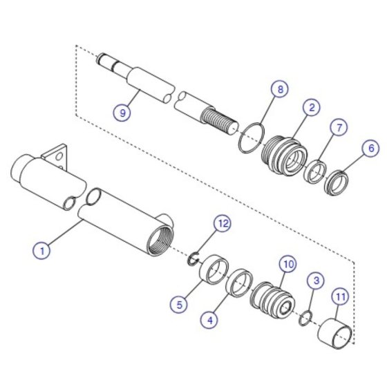 Powered Extension Platform Cylinder (Retaining Ring Secured Piston) for Skyjack SJ8831 RT Scissor Lift
