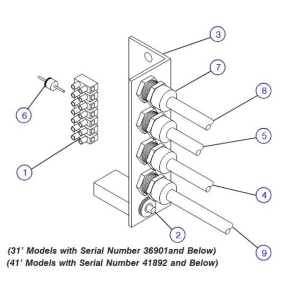 Powered Extension Platform Electrical Panel (31' S/N3 6901and Below 41' S/N 41892 and Below) for Skyjack SJ8831 RT Scissor Lift