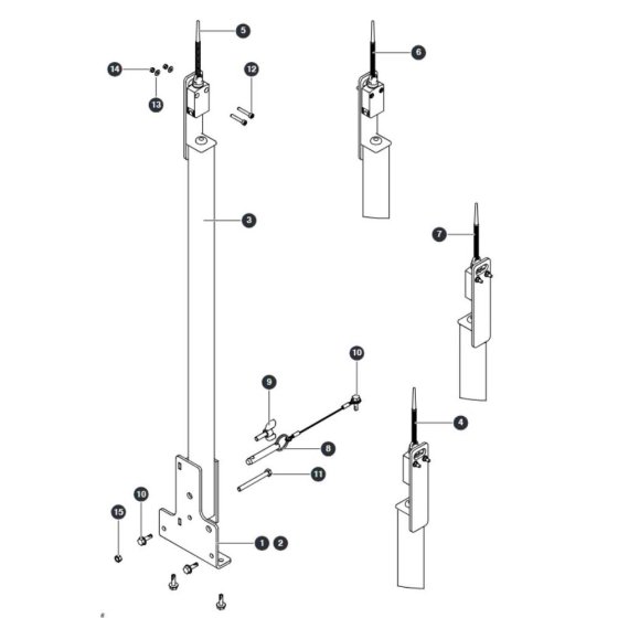 Anti-Overrising Poles (4 Poles) for Skyjack SJ9253 RT Scissor Lift