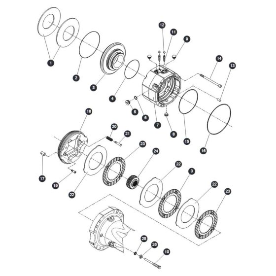 Brakes - Rear Axle for Skyjack SJ9253 RT Scissor Lift