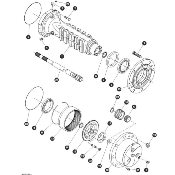 Hub Reduction - Rear Axle for Skyjack SJ9664 RT Scissor Lift