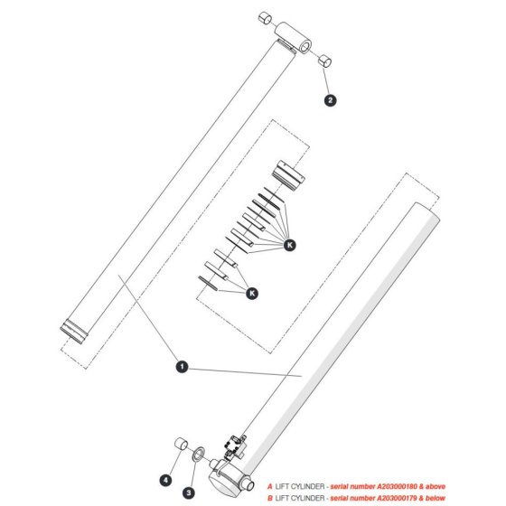 Lift Cylinder for Skyjack SJ9664 RT Scissor Lift
