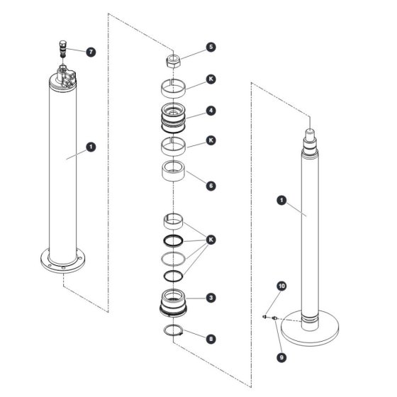 Outrigger Cylinder for Skyjack SJ9664 RT Scissor Lift