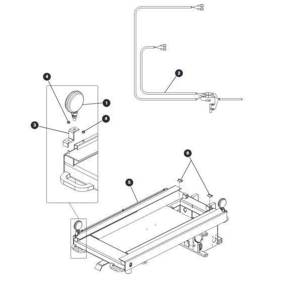 Dual Flashing Amber Light Option (Diagonal) for Skyjack SJIII 3215 (10000996 - 10999999) DC Scissor Lift