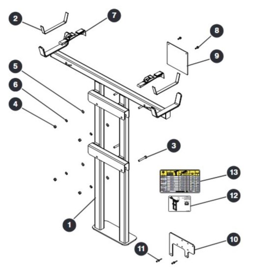 Heavy Duty Pipe Rack Assembly for Skyjack SJIII 3215 (10000996 - 10999999) DC Scissor Lift