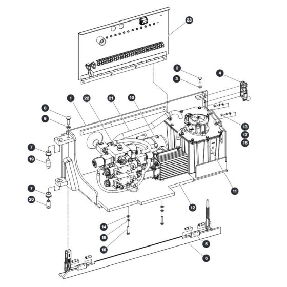 Hydraulic/Electrical Tray Assembly - Plastic Tank for Skyjack SJIII 3215 (10000996 - 10999999) DC Scissor Lift