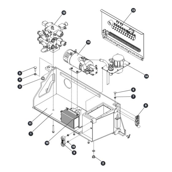 Hydraulic/Electrical Tray Assembly - Welded Tank for Skyjack SJIII 3215 (10000996 - 10999999) DC Scissor Lift