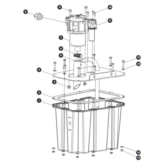 Hydraulic Tank - Plastic Tank for Skyjack SJIII 3215 (10000996 - 10999999) DC Scissor Lift
