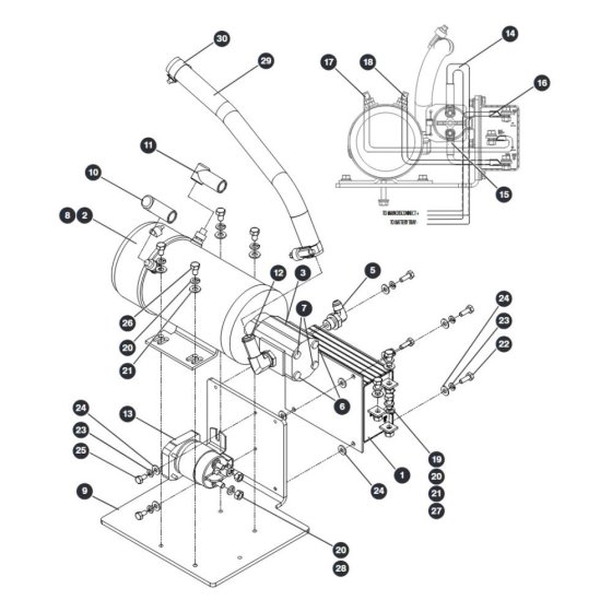 Motor and Pump Assembly - PlasticTank for Skyjack SJIII 3215 (10000996 - 10999999) DC Scissor Lift
