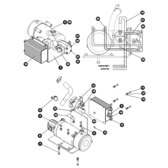 Motor and Pump Assembly - Welded Tank for Skyjack SJIII 3215 (10000996 - 10999999) DC Scissor Lift