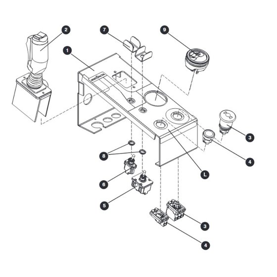 Platform Control Box (Top) for Skyjack SJIII 3215 (10000996 - 10999999) DC Scissor Lift