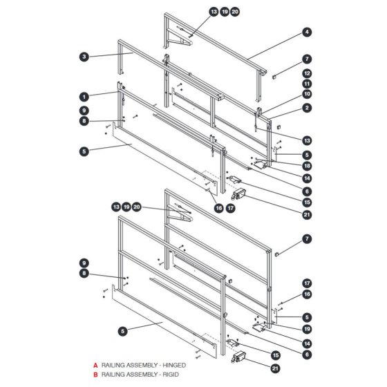 Side Railing Assembly for Skyjack SJIII 3215 (10000996 - 10999999) DC Scissor Lift