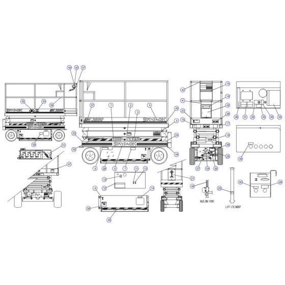 Decals for Skyjack SJIII 3220 DC Scissor Lift