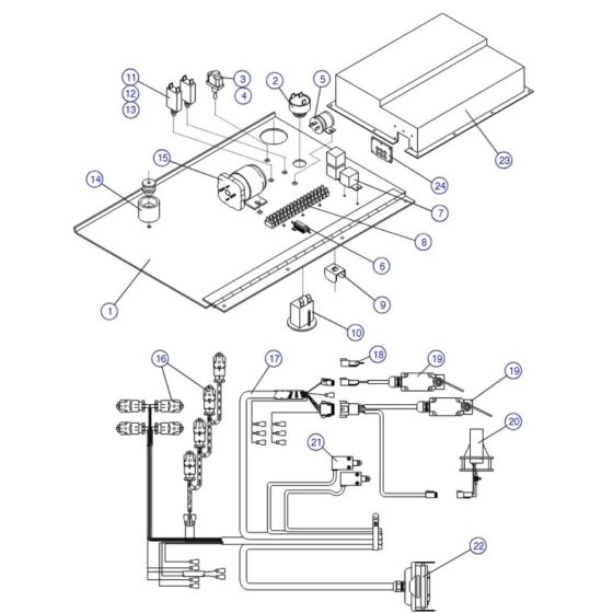 Electrical Panel (EE-Rated) Assembly for Skyjack SJIII 3220 DC Scissor Lift
