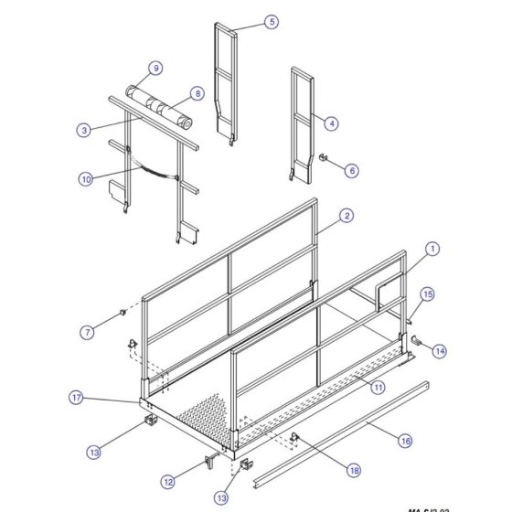 Main Platform, Hinged Railings (Model 4620) Assembly for Skyjack SJIII 3220 DC Scissor Lift