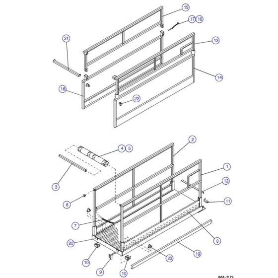 Main Platform, Railings (Model 3220) Assembly for Skyjack SJIII 3220 DC Scissor Lift