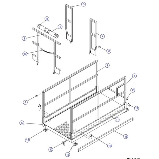 Main Platform, Rigid Railings (Model 4620) Assembly for Skyjack SJIII 3220 DC Scissor Lift