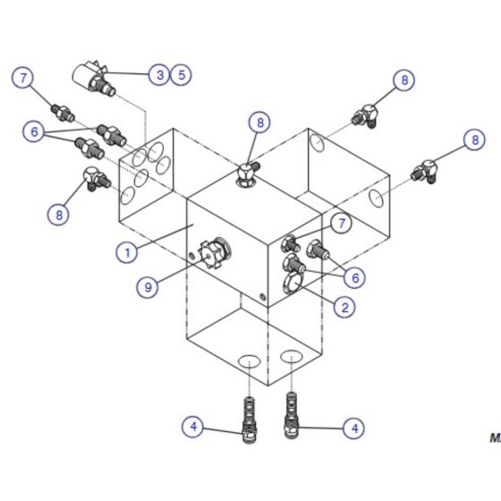 Rear Drive Manifold (6826, 6832) Assembly for Skyjack SJIII 3220 DC Scissor Lift