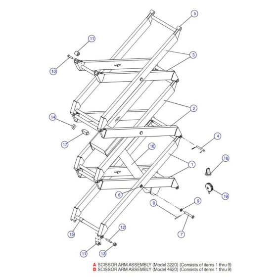 Scissor Arm (Model 3220, 4620) Assembly for Skyjack SJIII 3220 DC Scissor Lift