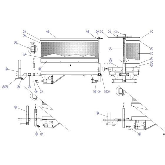 Scissor Guard (Galvenized Mesh) Assembly for Skyjack SJIII 3220 DC Scissor Lift