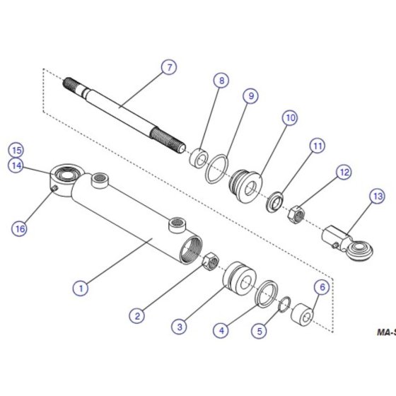 Steer Cylinder Assembly for Skyjack SJIII 3220 DC Scissor Lift