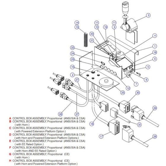 Operators Control Box for Skyjack SJIII 4620 (66005 - 66429 700000 - 704418) DC Scissor Lift