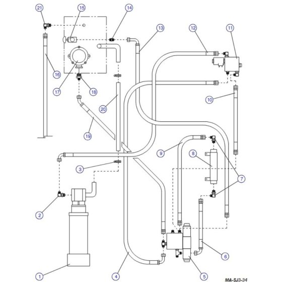 Hydraulic Hose Connections for Skyjack SJIII 4626 (700000 - 704418) DC Scissor Lift