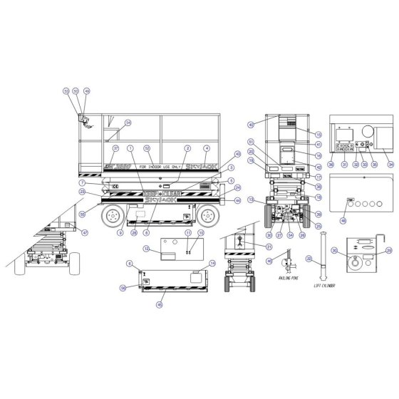 Labels and Nameplates CE for Skyjack SJIII 4626 (700000 - 704418) DC Scissor Lift