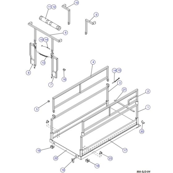 Main Platform and Railings (Hinged Railings) for Skyjack SJIII 4626 (700000 - 704418) DC Scissor Lift