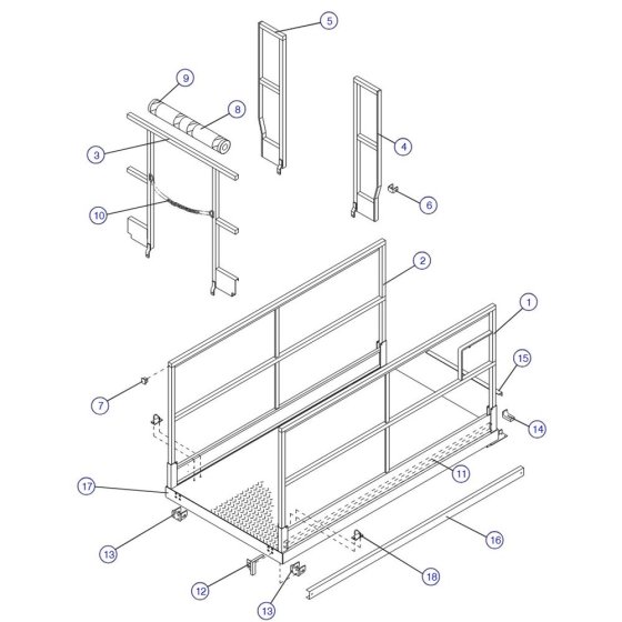 Main Platform and Railings (Rigid Railings) for Skyjack SJIII 4626 (700000 - 704418) DC Scissor Lift