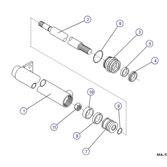 Powered Extension Platform Cylinder for Skyjack SJIII 4626 (700000 - 704418) DC Scissor Lift