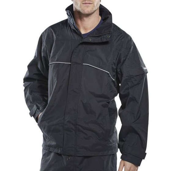 Springfield Jacket Lightweight Breathable Fabric Hi-Vis Trim Navy Blue SML