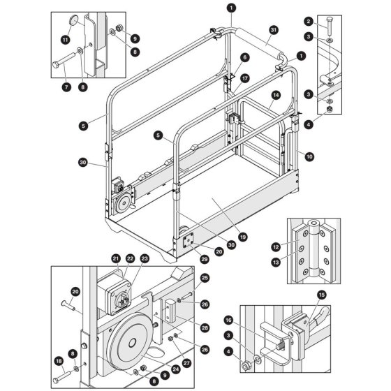 Main Platform Assembly for Skyjack SJ3014 Micro DC Scissor Lift