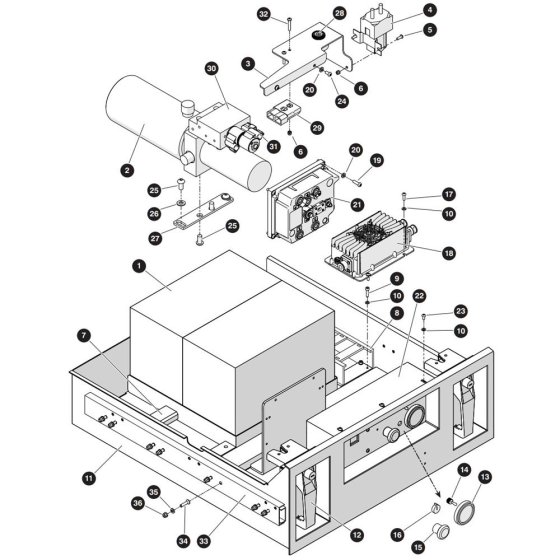 System Component Tray Assembly for Skyjack SJ3014 Micro DC Scissor Lift