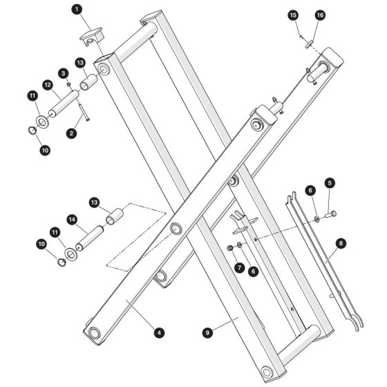 Scissor Arm (Level 2) Assembly for Skyjack SJ3014 Micro DC Scissor Lift