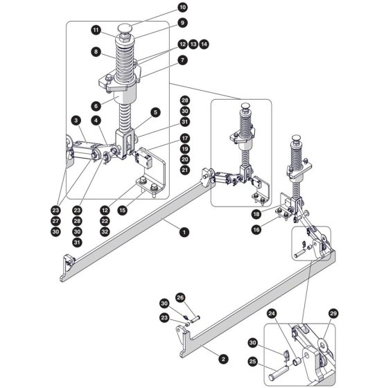 Pothole Protection Device Assembly for Skyjack SJ3215 DC Scissor Lift