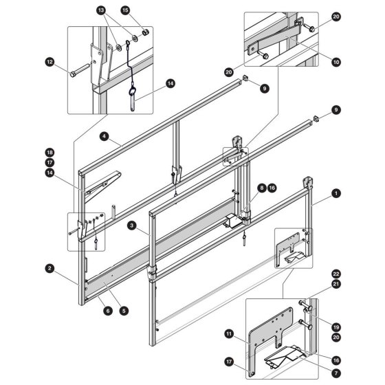 Hinged Railing Assembly for Skyjack SJ3215 DC Scissor Lift