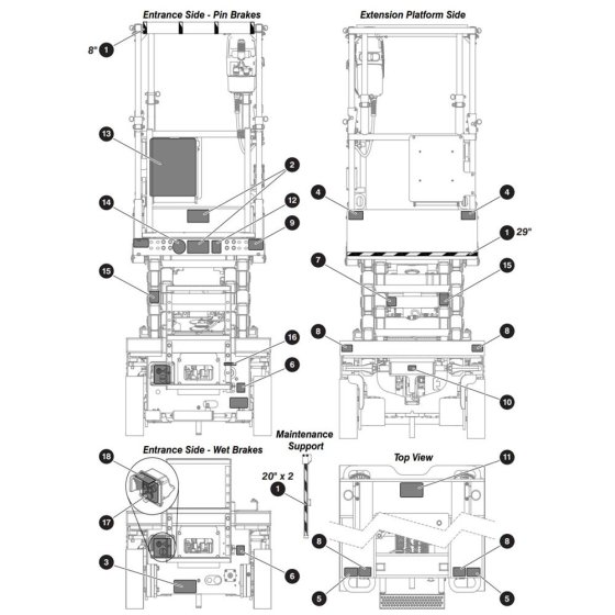 Decals -2 for Skyjack SJ3215 DC Scissor Lift