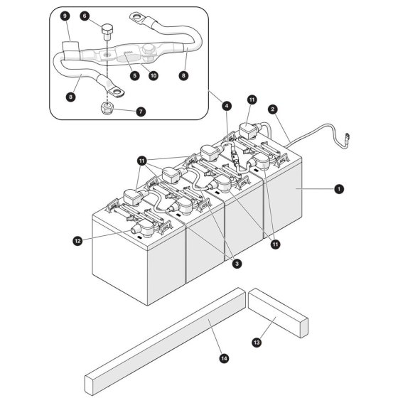 Battery Assembly for Skyjack SJ3215 E DC Scissor Lift