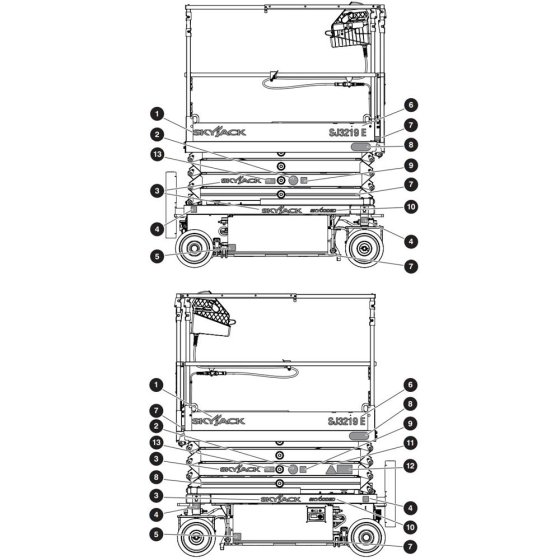 Decals for Skyjack SJ3215 E DC Scissor Lift