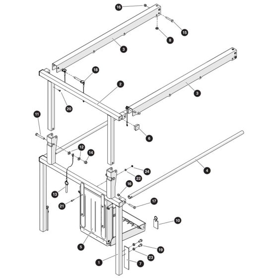 Extension Platform Hinged Railing Assembly for Skyjack SJ3215 E DC Scissor Lift