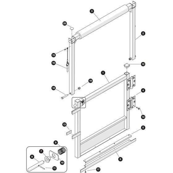 Half Gate Hinged Assembly for Skyjack SJ3215 E DC Scissor Lift