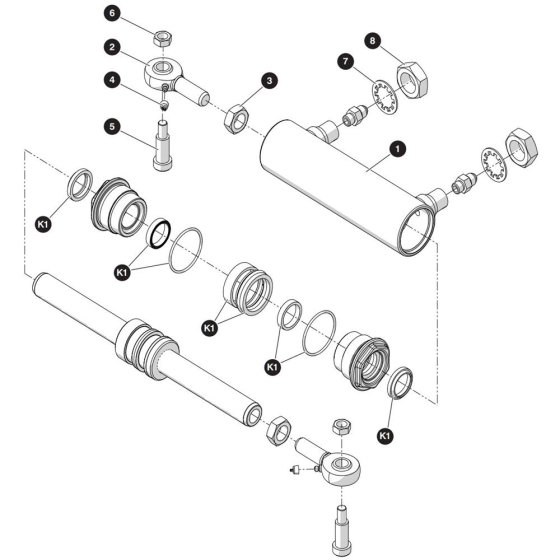 Steer Cylinder Assembly for Skyjack SJ3219 DC Scissor Lift