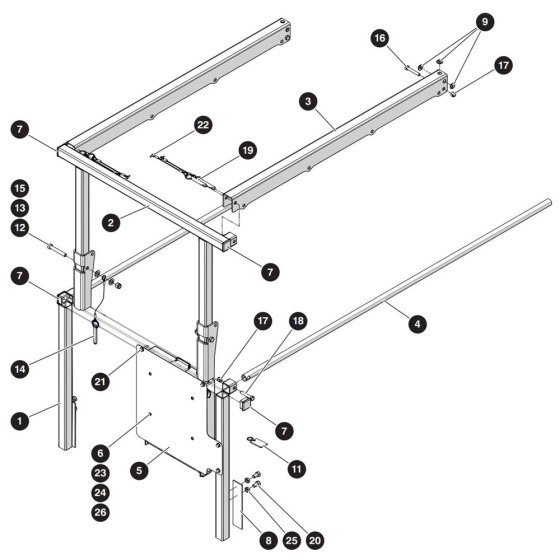 Extension Railing Assembly for Skyjack SJ3219 DC Scissor Lift