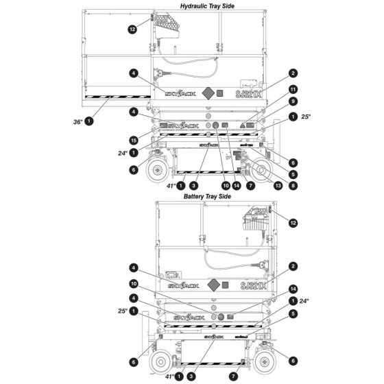 Decals -1 for Skyjack SJ3219 DC Scissor Lift